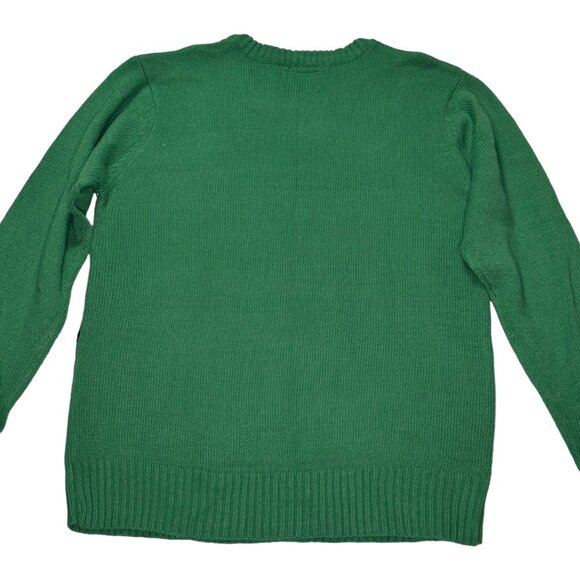 Jem Holiday Sweater L/G Elf Design Green Acrylic Unisex Christmas Ugly - Picture 6 of 13